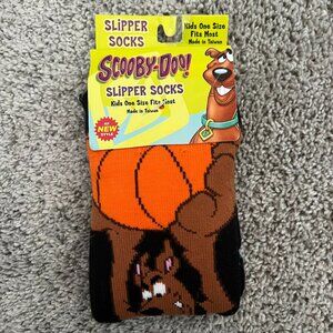 Kids Scooby-Doo Slipper Socks Brown One Size Fits All Acrylic Nylon Cozy#2